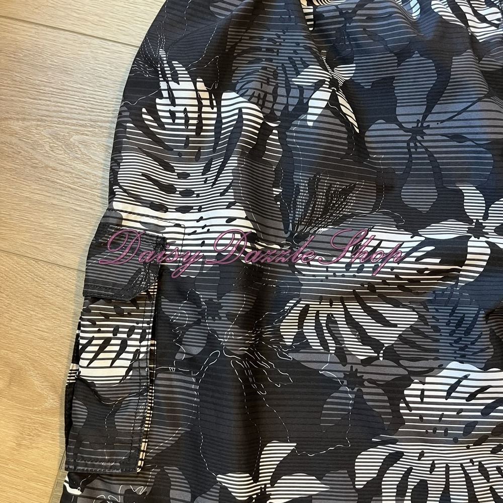 Kanu Surf 5X Swim Trunks Black White Tropical Print - Picture 2 of 11